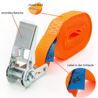 Spanngurt 1tlg. 6m LC 800 daN i.d.U. Orange